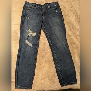 Good American Dark Blue Distressed Skinny Jeans